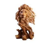 MINGZHE Escultura de Cabeza de León Animal, Decoración del Hogar, Estatua de Cabeza de Caballo de Animal Salvaje para Decoración de Mesa, Escultura de Busto de Tigre de Resina para(León)