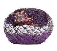 mingzhe Escultura Decorativa de Estatuilla de Animal Jardín Vívida Huevo Dragón Resina para Sala Estar, Dormitorio, Oficina, con Diseño Fantasía Azul y Morado (Huevo dragón Morado)