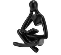 mingzhe Estatua de Lectura de Pensador, Figura Sentada Resina, Arte Abstracto, Decoración Escritorio, Decoración Gabinete Sala Estar con Tamaño Compacto sin Acabado (Negra)