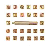 mingzhe Juego de Punzones de Sello Metal, Troquel Letra del Alfabeto | Troquel de Sello de 26 Letras, Material Metálico, Herramienta Artesanal Duradera, Ideal para Estampar Superficies