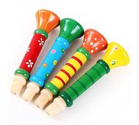 Mingzhe Juguete de Trompeta de Madera Corneta Madera Instrumento Musical para Niños Juguete Que Suena [Marca] Silbato Educativo Color Brillante Liviana Educación Temprana