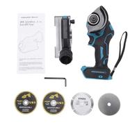 Mingzhe Kit de Amoladora Angular Inalámbrica, 14000 RPM, Mini Herramienta Eléctrica de Amolado Angular sin Escobillas con 4 Discos Corte, Cortador Mano para (Máquina desnuda con cubierta antipolvo y)