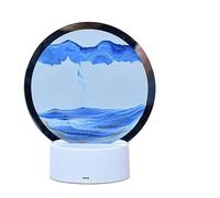 mingzhe Lámpara de Mesa de Reloj 3D, Luz Nocturna Pintura Regulable 7 Colores con Control Táctil, Lámpara Arte Movediza Recargable para Dormitorio, Sala Estar (Verde la Nada)