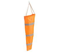 mingzhe Manga de Viento de Nailon Naranja Fluorescente con Tiras Reflectantes para Medir la Dirección del Viento Herramienta Meteorológica Aeropuerto Aviación (100cm)