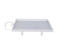 mingzhe Mesita de Noche con Clip con Portavasos y Ganchos, Mesita de Noche Acero Al Carbono para Almacenamiento en Bandeja Cama, Dormitorio Universitario (Blanca)