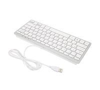 Mingzhe Mini Teclado con Cable USB de 78 Teclas, Teclas de Tijera (Plata) | Plug-and-play para Computadora Portátil y de Escritorio, Pulsaciones de Teclas Silenciosas, Construcción Duradera de ABS,