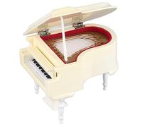 mingzhe Modelo de Piano en Miniatura de Madera con Banco y Vitrina. | Construcción de Tilo, Acabado Decorativo Blanco, Tamaño de 3,9x3,5x3,9 Pulgadas, para Estantería, Escritorio o Decoración