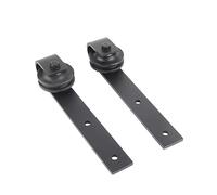 mingzhe Moderno de Rieles para Puertas Corredizas de Granero 6.6 Pies para Puertas Madera Individuales, Acabado Negro Acero Al Carbono Resistente, Capacidad 22