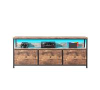 MINGZHE Mueble para TV, mesa de TV retro, soporte para medios, soporte de TV con cajones, centro de entretenimiento, consola de medios, soporte de TV para salón, retro, marrón, 108 x 30 x 57 cm