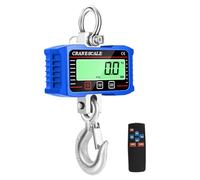 mingzhe Pantalla LCD Digital 1000 Kg Escala Crance Grúa de Gancho Electrónica Portátil de Alta Resistencia Medidor Pesaje Grado Industrial con Función Conversión 3 Unidades (Azul)