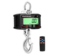 mingzhe Pantalla LCD Digital 1000 Kg Escala Crance Grúa de Gancho Electrónica Portátil de Alta Resistencia Medidor Pesaje Grado Industrial con Función Conversión 3 Unidades (Negra)
