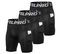 mingzhe Pantalones Cortos Deportivos para Hombre, Paquete de 3 Ropa Interior de Entrenamiento Activo para Hombre con Bolsillo Fitness, Ciclismo, Entrenamiento (Todo Negro)