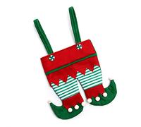 MINGZHE Pantalones de Elfo Bolsas de Regalos Navideños Bolsas de Dulces de Elfos Navideños Bolsas de Pantalones a Rayas Navideñas Bolsa de Regalo No Tejida para Fiestas Navideñas Decoraciones(#1)