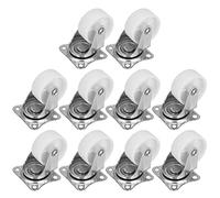mingzhe Paquete de 10 Ruedas Universales de PP Blanco Repuesto para Muebles, Gabinetes, Estanterías, Cunas con Rotación 360 Grados, Rodamientos Bolas Rodamiento Suave