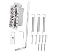 mingzhe Puente de Trémolo para Guitarra ST con Vibrato de Bloqueo único Rodillo, Pieza Trasera Puente Acrílico Acero Aleación Zinc y Cobre para Piezas Guitarra Eléctrica (Plata)
