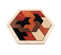 mingzhe Rompecabezas Creativo de Madera, Juguete Educativo para Niños, Rompecabezas con Forma de 16 Piezas, Forma Cambiable con Diseño para Regalos Niños
