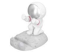 mingzhe Soporte para Teléfono de Resina con Forma de Astronauta, Pequeño y Compacto, Portátil, para Decoración Sala Estar y Oficina con Tacto Suave (empujón Astronauta Plateado)