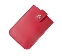 mingzhe Tarjetero Extraíble con Múltiples Ranuras para Tarjetas, Estuche para Tarjetas de Crédito, Tarjeta de Visita Cuero PU con Botón a Presión Viajes (Rojo)