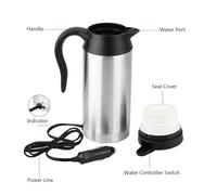 Mingzhe Taza Hervidor Eléctrica De Acero Inoxidable 304, Termo De Viaje Para Automóvil De 12 V Con Luz Indicadora, Capacidad De 750 Ml Se Adapta A La Mayoría De Los Portavasos,