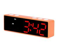 mingzhe Temporizador Digital LED, Temporizador de Entrenamiento con Parte Posterior Magnética y Pantalla Grande para Sala de Fitness Oficina en Casa (Marco Naranja + Pantalla Azul y roja)