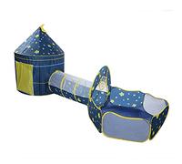 Mingzhe Tienda de Campaña para Niños 3 en 1, Piscina de Bolas para Bebés, Túnel Gatear, Cielo Estrellado, Tienda Juegos Niños Aventuras, Fomento del Juego Activo
