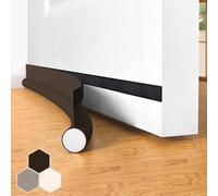 mingzhe Tope de Espuma para Puerta, Bloqueador de Ruido Debajo la Puerta una Cara 36,2 Pulgadas, Se Adapta a Puertas hasta 92 Cm, con Gancho Adhesivo y Bucle para Puertas (Negra)