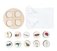 MINHADISI Paletas de Ciclo de Vida de Juguetes Montessori de Madera, paletas de Ciclo de Vida Educativo, Kits de Ciclo de Crecimiento de Insectos y Animales (B)