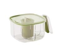 Minhaxue de almacenamiento de condimentos | Olla de organización transparente de 4 rejillas con tapa, contenedores organizadores de condimentos | para chile en polvo, azúcar, sal, pimienta