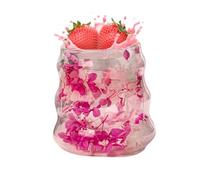 Minhaxue Tazas de café de vidrio de doble pared con flores secas, 160 ml, aisladas, resistentes al calor, tazas de té, vasos reutilizables para bebidas frías y calientes, cocina, decoración del hogar