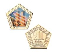 MINHBDER Monedas Conmemorativas De Los Atentados del 11 De Septiembre Monedas De Desafío Bañadas En Oro Monedas De Recuerdo Colección Regalos