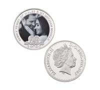 MINHBDER Monedas Conmemorativas El Príncipe Harry Y Meghan Se Casan Monedas Bañadas En Plata Regalos Coleccionables Moneda De Desafío