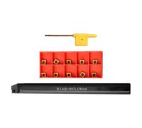 Minhe Barra de perforación de torno interno S16QSCLCR06 Herramienta de torneado de acero con 10 piezas de insertos de carburo de 16 mm, vástago de 180 mm de longitud, cambio rápido de hoja para