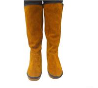 Minhe Cubiertas para botas de soldadura, espinas de soldadura de cuero resistentes al calor, material de cuero vacuno resistente al fuego, equipo de protección para soldadura eléctrica, fundas