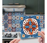 Minhe Da rienda suelta a tu estilo retro con nuestros exquisitos adhesivos de pared de azulejos (A)