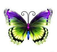 Minhe Decoración de pared de mariposa de metal 3D con gancho adjunto para colgar en jardín, patio o espacios al aire libre (verde)
