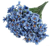 Minhe Flores artificiales violetas de 36 cm hechas de plástico para exteriores, jardín, patio, decoración interior, artesanía moldeada por inyección para un efecto realista (azul)