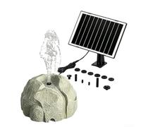 Minhe Fuente solar automática del baño del pájaro, elegante característica del agua del jardín, promueve el ecosistema del patio trasero, fácil instalación (blanco)