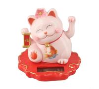 Minhe Gato solar de la suerte con sensor de luz con onda de mano automática, símbolo de Feng Shui para traer riqueza y energía positiva para oficina, hogar, automóvil o área de recepción (2314-rosa)