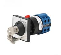 Minhe Interruptor giratorio de 2 posiciones con bloqueo de llave | Interruptor de cambio de encendido y apagado de 20 A AC440 V CC 240 V | Retardante de llama para dispositivos de control LW26