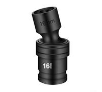 Minhe Juego de 12 llaves de vaso de 12 a 22 mm, acero al cromo vanadio con adaptador de junta giratoria para taladro eléctrico, enchufes hexagonales inoxidables para reparación de automóviles y
