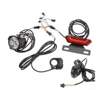 Minhe Juego de iluminación para bicicleta eléctrica que incluye faro, luz trasera, para interruptor de bocina y función de luz de freno, se adapta a bicicletas de 24 V y 48 V para mejorar la seguridad