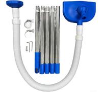 Minhe Limpiador automático de piscinas con sistema de circulación, eficiente aspiradora autopropulsada para hojas y suciedad, tamaño ajustable (azul, 5 secciones)