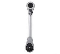 Minhe Llave de carraca de aleación cromada de 100 mm, cuerpo de acero | Engranaje de 72 dientes, columpio de 5 grados, para botón de liberación rápida, espacio estrecho para acceso