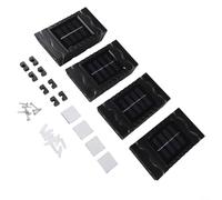 Minhe Luces solares de pared de jardín al aire libre, paquete de 4 faroles LED impermeables para decoración de porche y patio con carcasa de plástico resistente a la intemperie (luz cálida)