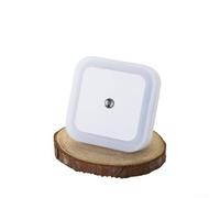 Minhe Luz nocturna LED diseñada para adaptarse a tomas de pared estándar sin bloquear el segundo enchufe, brillo regulable para pasillos, dormitorios, baños (EE.UU.-blanco)