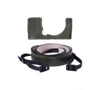 Minhe Media funda de piel para cámara Fujifilm X-M5 con correa, cubierta retro a prueba de golpes, bolsa compacta DSLR sin espejo, 10 x 15 x 8 cm, Green, Estilo retro