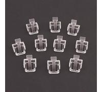 Minhe Paquete de 10 cubiertas protectoras de cierre de conector RJ45, hebilla de plástico transparente y negro para cable de red para reparación de cabezales de cristal (transparente)