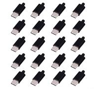 Minhe Paquete de 20 conectores macho 3.1 | con placa PCB para soldadura de cables, resistencia de 56 K | Terminal de carcasa blanco y negro para reparación de bricolaje (negro)