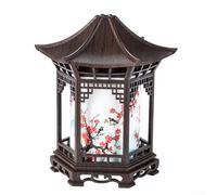 Minhe Para mini humidificador de aromaterapia con elegante diseño de pabellón, modos de niebla continua e intermitente, luz nocturna ajustable con amarillo cálido y blanco para un uso cómodo (B)