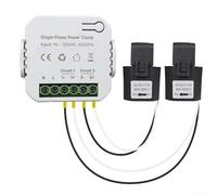 Minhe Para Tuya Smart-Life Compatible WiFi Energy Meter 80A con dos abrazaderas para monitor de voltaje y corriente kWh